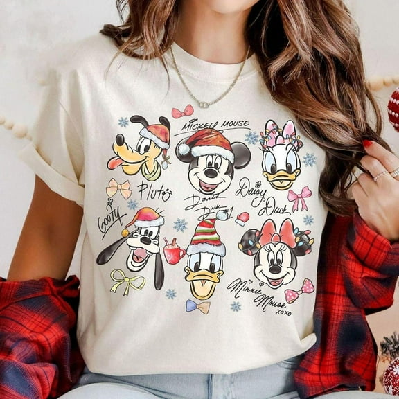 Mickey & Friends Santa Disney Holiday Shirt, Mickey'S Very Merry Holiday Party 2025, Wdw Disneyland Holiday Family Holiday Shirt, S-5XL Shirt