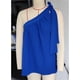 thumbnail image 2 of Estrela Blusa de verano sin mangas plisada con cordones y lazo en la parte superior de un solo hombro para mujer para uso diario Azul oscuro M, 2 of 4