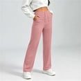 thumbnail image 2 of Women Button Decor Elastic High Waist Wide Leg Pants, Loose Casual Solid Trousers, Daily Street Lounge Pants with Side Pockets Pink XL(XL), 2 of 7