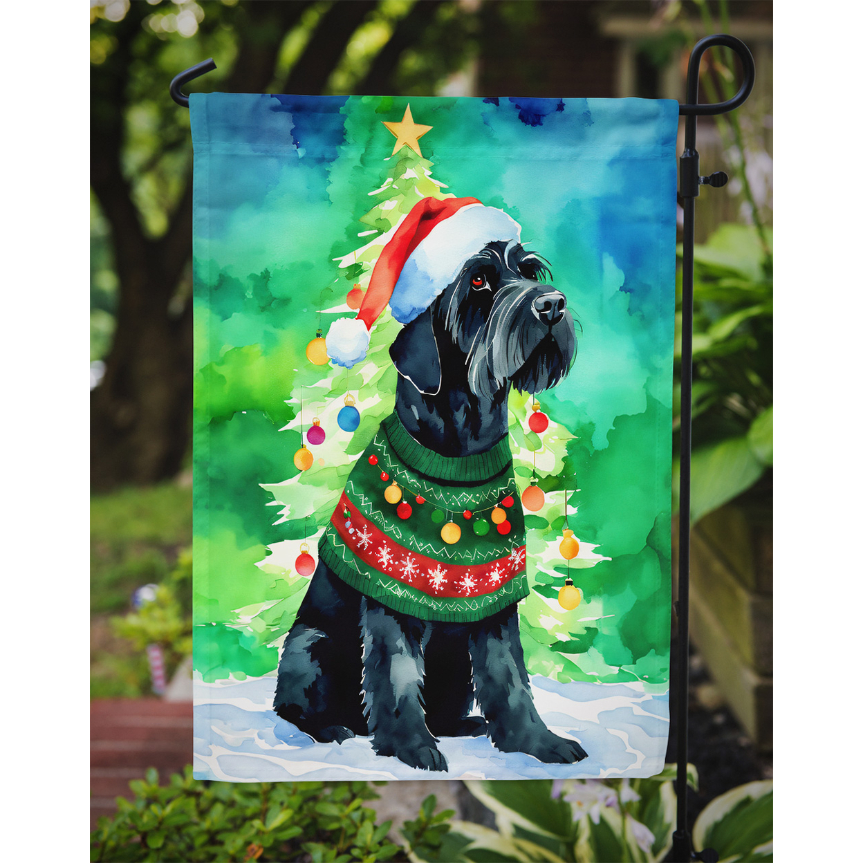 Giant Schnauzer Christmas Garden Flag 11.25 in x 15.5 in