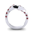 thumbnail image 4 of 1.20 Carat Stunning Natural Diamond Black Onyx & Red Ruby Gemstone Anniversary Ring for Women Solid 18K White Gold Size 3 by Diamond-Capitals, 4 of 8