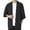 Black, variant on Mens Summer Shirts, Men Summer Kimono Shirt Solid Half Sleeve Elegant Top Off Shoulder Loose Soft Cardigan White XXL