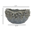 thumbnail image 5 of Nina Decorative Bowl, Light Blue, Textured Floral Gray Ceramic 13 Inch, 5 of 7