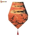 thumbnail image 6 of Spencer Halloween Decorative Table Runner Linen Table Cloth with Tassels for Halloween Dinner Parties Supplies Home Decorations （Castle）, 6 of 8
