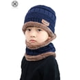 thumbnail image 6 of Luxtrada 2 PCS Kids Boys Girls Winter Hat and Scarf Set , Warm Snow Knit Beanie Slouchy Skull Cap and Circle Scarf (Black), 6 of 11