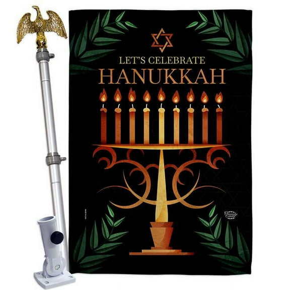Ornament Collection HS190011-BO-02 28 x 40 in. Celebrate Hanukkah House Flag Set Wintertime Double-Sided Decorative Vertical Flags & Decoration Banner Garden Yard Gift
