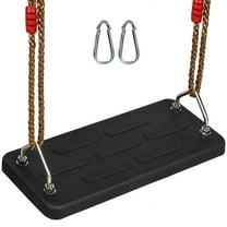RedSwing Rubber Swing Seat, Non Slip Heavy Duty Tree Swing Set with Adjustable Ropes, Playground Swing Set Accessories for Indoor Outdoor Backyard, Black