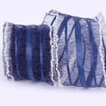 thumbnail image 1 of Xiao Hua Cinta de gasa de 10 yardas por rollo: perfecta para invitaciones de boda, decoración festiva y envoltura de regalos, azul oscuro., 1 of 5