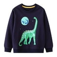 thumbnail image 4 of ATAIKU 2-7Y Kids Baby Boys Glow in the Dark Tops French Terry Sweatshirts Cotton Long Sleeve Crewneck Tops for Toddler Boy - Dinosaur, 4 of 6