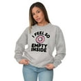 thumbnail image 3 of So Empty Inside Donut Sweet Tooth Unisex Plus Fleece Graphic Sweatshirt Brisco Brands 2X, 3 of 5