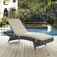 thumbnail image 5 of Lounge Chair Chaise, Ivory White, Rattan, Wicker, Outdoor Patio Balcony Cafe Bistro Garden Hospitality Restaurant, Modern Contemporary HB32802, 5 of 5