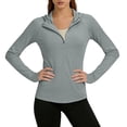 thumbnail image 3 of yillto Womens Yoga Jacket with Hoodie Long Sleeve Lightweight Sun Protection Gym Running Sport Jackets, 3 of 7