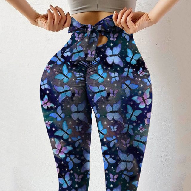 Pntutb Mujeres Impresión Cintura alta Estiramiento Strethcy Fitness Leggings Pantalones de yoga Pntutb Pntutb-540
