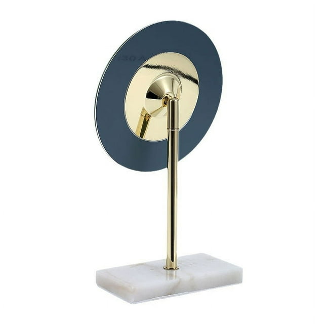 Espejo de maquillaje de escritorio, espejo de princesa chapado en oro de mármol, espejo de tocador HD de un solo lado, decoración sencilla creativa pequeña
