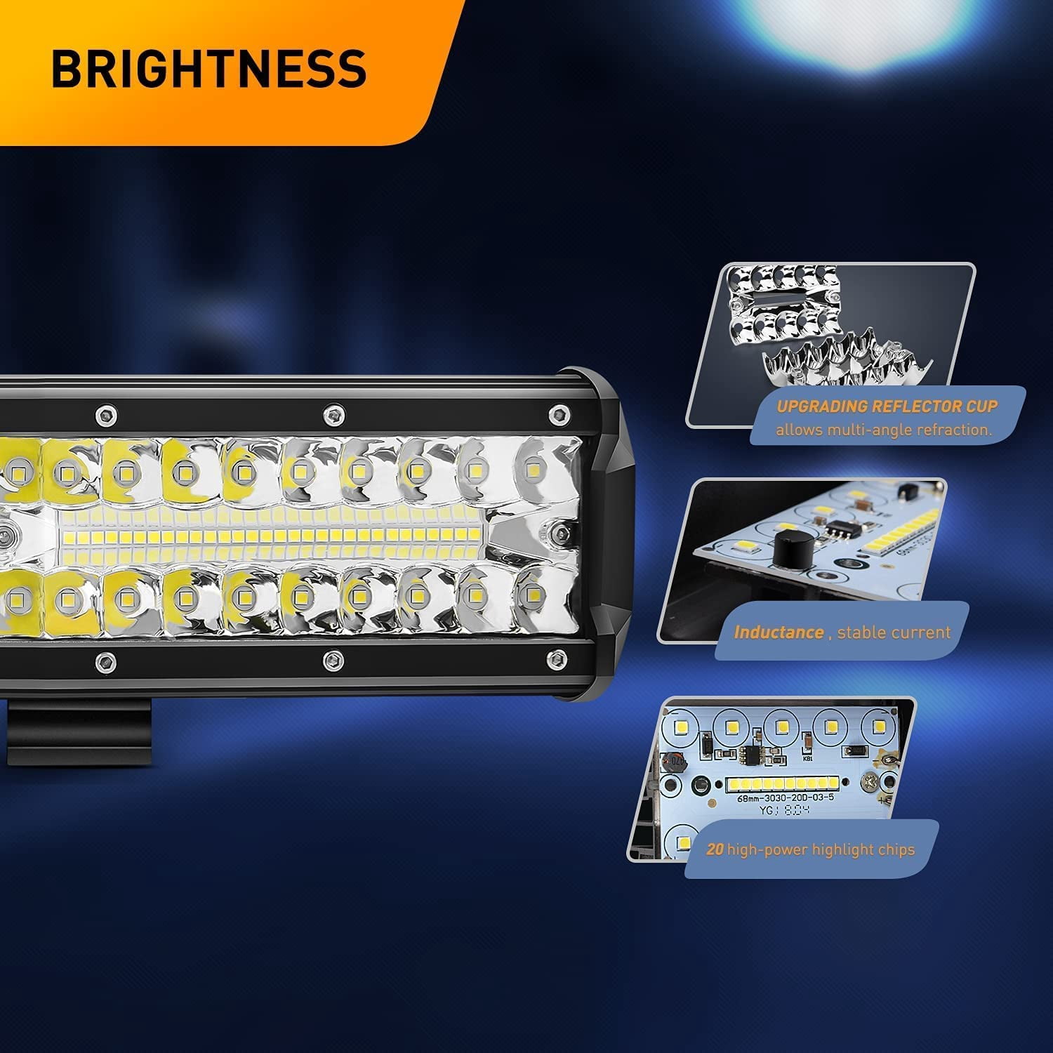 Waywe 12inch 300W Led Light Bar 2PCS 4inch 60W LED Pods Led Driving Fog Lights with 16AWG Off Road Wiring Harness-3 Leads for Truck Golf Cart SUV ATV UTV Boat