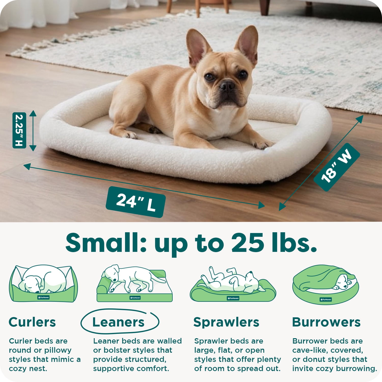 Small Faux Lambswool Crate Bolster