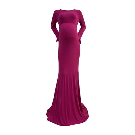 

Women Cotton Maternity Dress Crew-Neck Neck Trailing Long Photography Dress Summer Autumn Long Dress Maternity Dress Mama Sundress Casual Fashion Summer Clothing