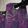 thumbnail image 3 of Ambesonne Octopus Grommet Curtain, Sea Wildlife, 50" x 120", Dark Purple Pale Green, 3 of 6