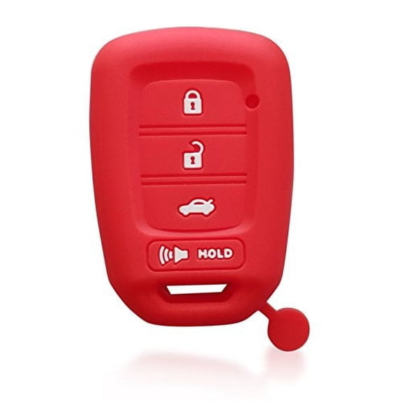 Massimiliano Incas Dobrev 3 Buttons Silicone Smart Key Case Rubber Cover Skin Fob Holder for 2013 2014 2015 2016 2017 Honda Civic LX Accord LX/LXS Sport CR-V LX CR-V SE HR-V LX Remote Head Key (red)