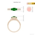 thumbnail image 5 of ANGARA Natural Aeon Square Emerald Three Stone Engagement Ring with Milgrain in 14K Rose Gold for Women (Size-4mm) | May Birthstone, Anniversary, Jewelry Gift for Women | Natural Emerald Ring, 5 of 10