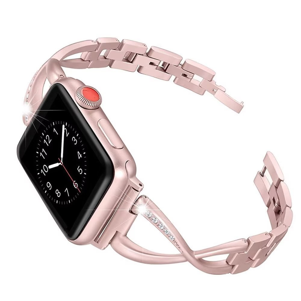 Women's Stainless Steel Wrist Band with Rhinestone for Apple Watch ...