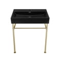 thumbnail image 2 of Claire 30 Ceramic Console Sink Matte Black Basin Gold Legs, 2 of 10