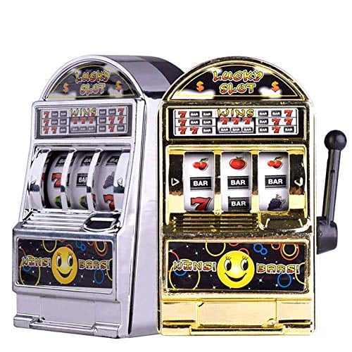 Slot Machine Toy 2PCS Mini Casino Lucky Lottery Game Machine Bars and