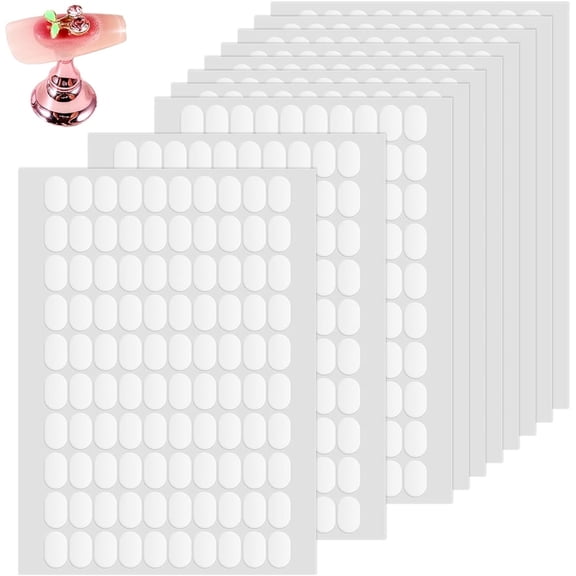 NOGIS 1000 Pcs Nail Art Double Sided Nail Tape, False Tip Sticky Tabs, Clear Nails Adhesive Tabs, Press on Fingernail Stickers Nails Display Strips, Fingernail Stickers for Press on Stand