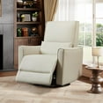thumbnail image 4 of Swivel Recliner Chair, Deep Seat PU Leather Sofa Chair with high Backrest, Rocking Accent Chair for Nursery, Living Room, Bedroom & Home Movie Theater, Beige, 4 of 8