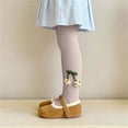 thumbnail image 5 of Antinious Toddler Solid Knit Ruffle Bow Print Stretchy Supports Dance Leisure Full Length Pants Leggings, 5 of 5