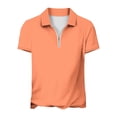 thumbnail image 4 of Mifsaly Womens V Neck Zipper Shirts Summer Casual Short Sleeve Slim Fit Athletic Tops Lightweight Breathable Golf Work Daily Tee XXXL, 4 of 5
