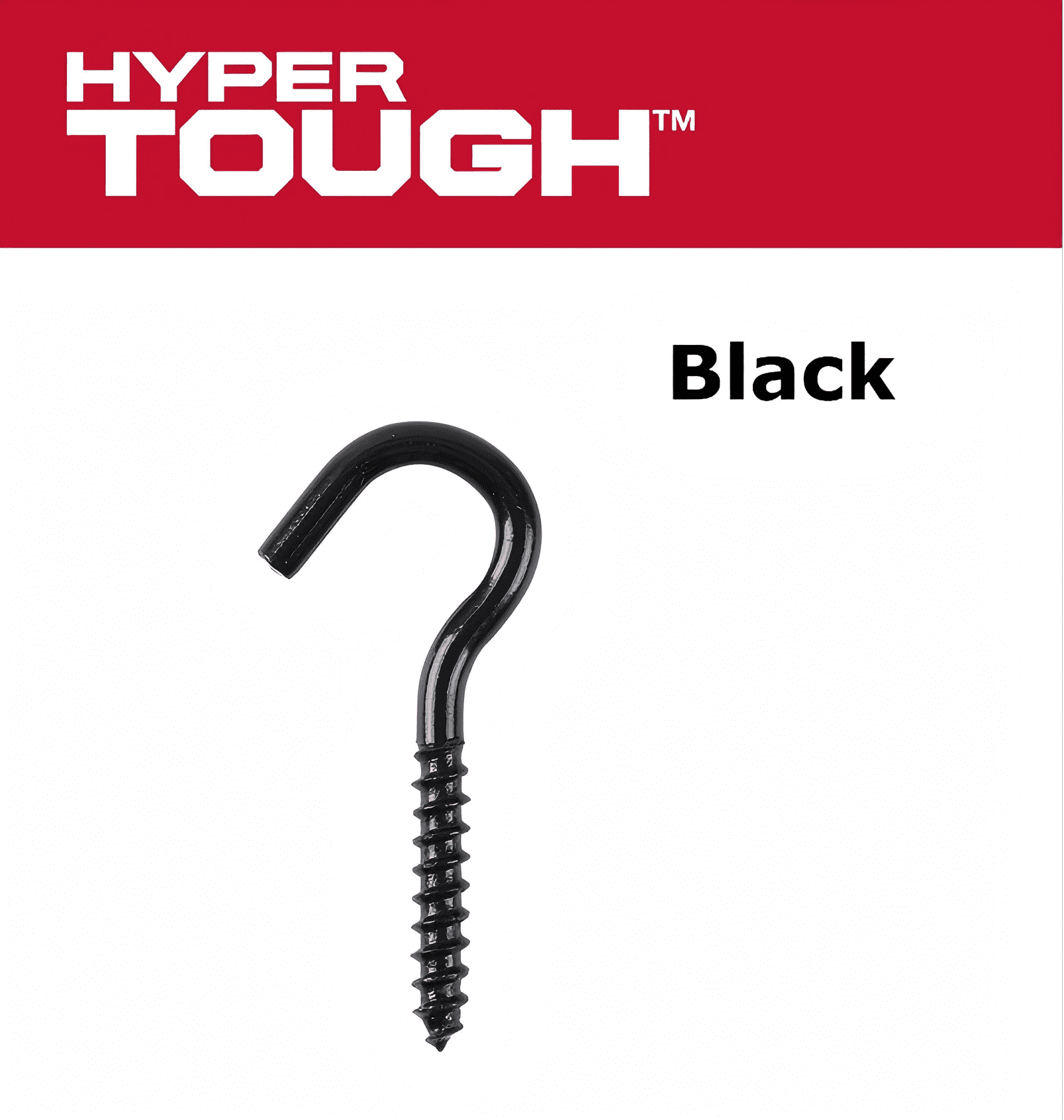 Hyper Tough Screw Hook, 3/8 inch x 4-1/2 inch, Black