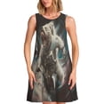 thumbnail image 1 of Balery Astronaut Polar Bear Roar Vestidos de verano para mujer con estampado: vestido holgado sin mangas, vestido playero informal y cómodo para días calurosos., 1 of 7