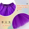 thumbnail image 3 of Falda tutú BFONS de tul morado de 3 capas para mujeres y niñas, 3 of 7