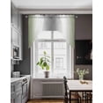 thumbnail image 3 of Green Grey Swag Valances for Windows, Small Curtains Drapes, Gray Farmhouse Modern Rustic Kitchen Window Curtains Over Sink Rod Pocket Window Treatment Valance for Bedroom/Bathroom 56"x36", 3 of 5