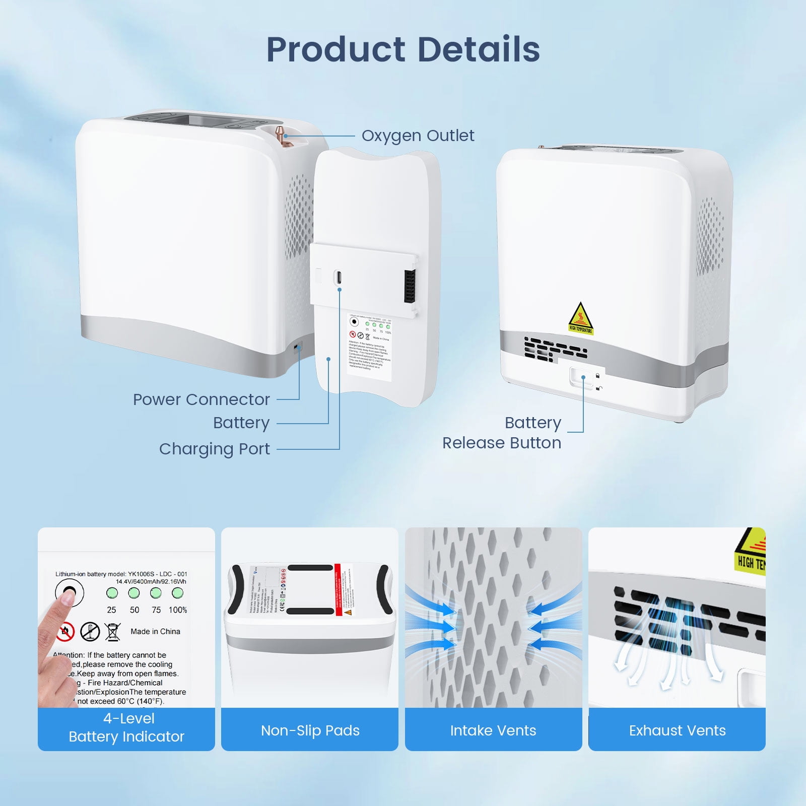 1~7LOxygen&generator Tube &filters 𝗐𝗂th Accessories-(24Hrs) Quiet(All-Age Use) Concentrator de oxigeno for Travel use,4.3𝑙𝑏𝑠 Lightweit