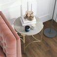 thumbnail image 6 of Furniture of America Heure Round Metal Champagne and White End Table, 6 of 7
