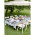 thumbnail image 4 of Outdoor Tablecloth with Umbrella Hole for Patio/Picnic/Party/Camping, Summer Gnomes Nautical Waterproof Table Cloth Rectangle Table Cover Washable, Blue Floral Starfish Checkered (60"x 102"), 4 of 8