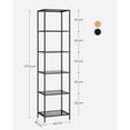 thumbnail image 2 of VASAGLE Estantería de Cristal de 6 Niveles, Librería, Expositor, Cristal Templado, Baño, Salón, Dormitorio, Oficina, Negro y Gris Pizarra, 2 of 5