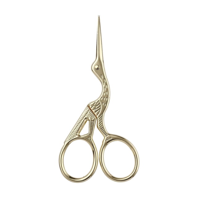 Tijeras de grúa de acero inoxidable retro, tijeras de té, tijeras de bordado, tijeras de hilo, tijeras para recortar cejas en casa, tijeras de oro rosa