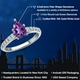 thumbnail image 2 of Gem Stone King 10K White Gold Purple Amethyst and Lab Grown Diamond Engagement Ring for Women | 0.98 Cttw | Pear Shape 8X5MM | Gemstone February Birthstone | Size 5, 2 of 6