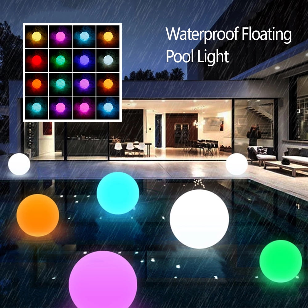 6pcs Light up Balls for Pool Spa Bathtub Floating Pool Lights IP68 Waterproof Led Pool Glowing Ball Lights RGB Color Changing Pool Accessories,Pool Lights That Float for Kids Gift 