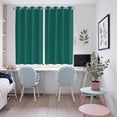 thumbnail image 5 of Dark Green Kitchen Curtains 63 Inch Length, Modern Pure Dark Green Grommet Top Bedroom Living Room Curtains, Light Filtering Cafe Curtain Drapes 2 Panels Set 104''x63'', 5 of 9