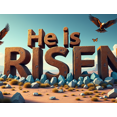 thumbnail image 4 of Easter Themed Banner with Hummingbirds Butterflies and Flowers He is Risen Backdrop Party Decorations Photography Props Easter Celebration Church Event Family Gathering Decor Background, 4 of 7