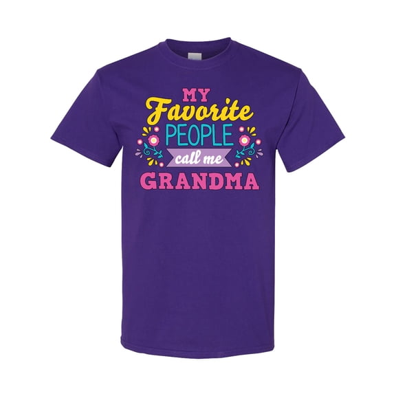 Inktastic My Favorite People Call Me Grandma with Flowers T-Shirt