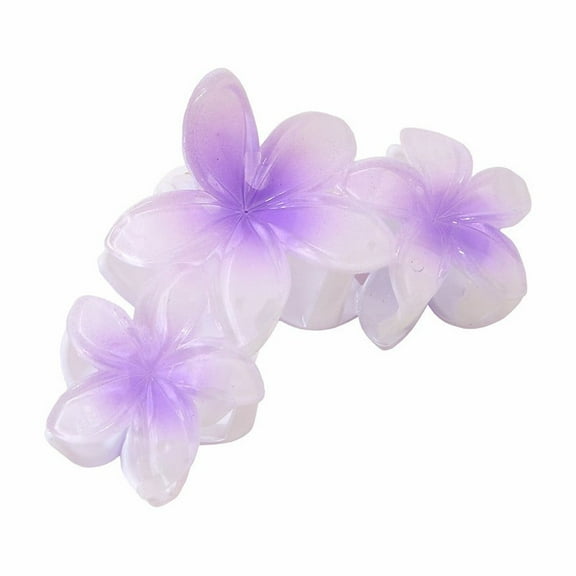KeirineCC Flower Hair Clips, Hawaiian 3 Flower Hair Clips for Women, Multi-Styles Claw Clips for Thick Hair Thin Hair, Strong Hold Non-Slip Hair Accessories for Styling - Purple