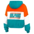 thumbnail image 3 of Women's WEAR by Erin Andrews Aqua/Orange Miami Dolphins Plus Size Color Block Full-Zip Windbreaker Jacket, 3 of 5