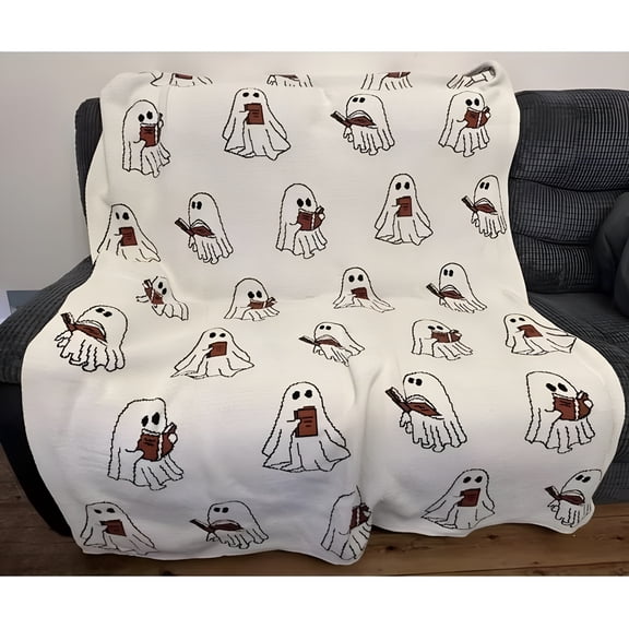 AUQ Halloween Reading Book Ghost Blanket 39 * 51