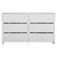 thumbnail image 2 of Oufan 6-Drawer Dresser, Wood Dresser with 6 Fabric Drawers, Storage Organizer Unit, TV Stand, Storage Chest for Hallway, Living Room, Bedroom, White, 2 of 11