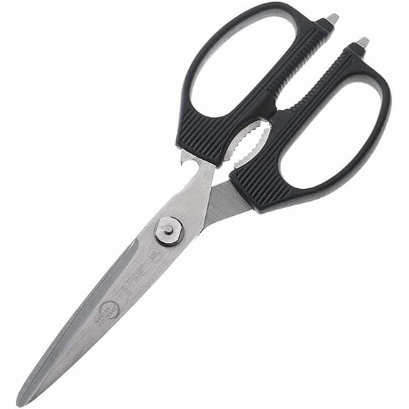 Mercer Culinary Multipurpose M14804 8 7/8 inch Kitchen Shears, Black
